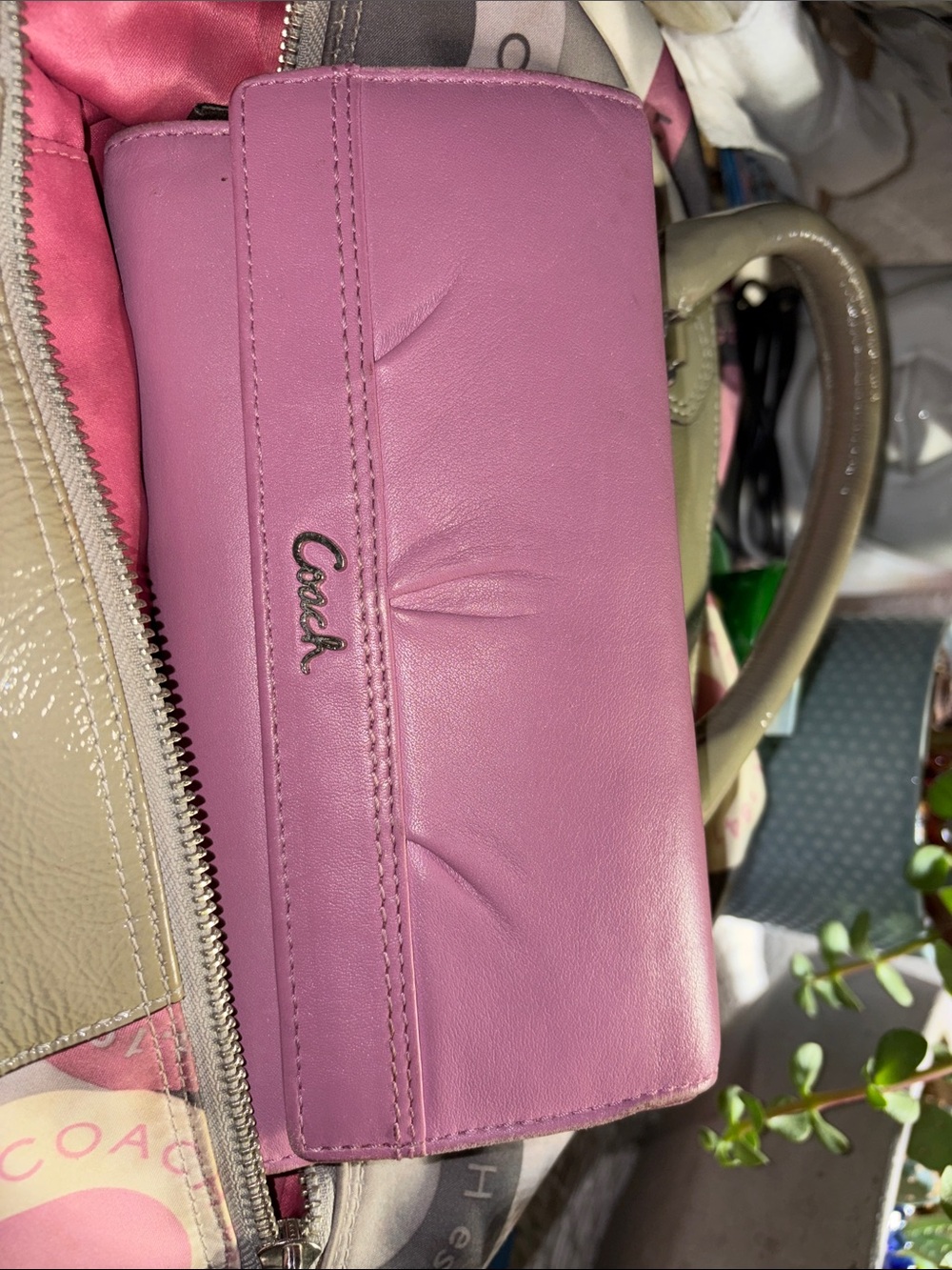 Coach No. C1176-F15451 Ashley Satchel pink and grey with matching pink wallet - Picture 4 of 11